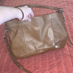 Brown leather Coach purse